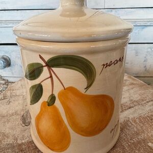 Pier 1 Provence Handpainted Earthenware Fruit Canister